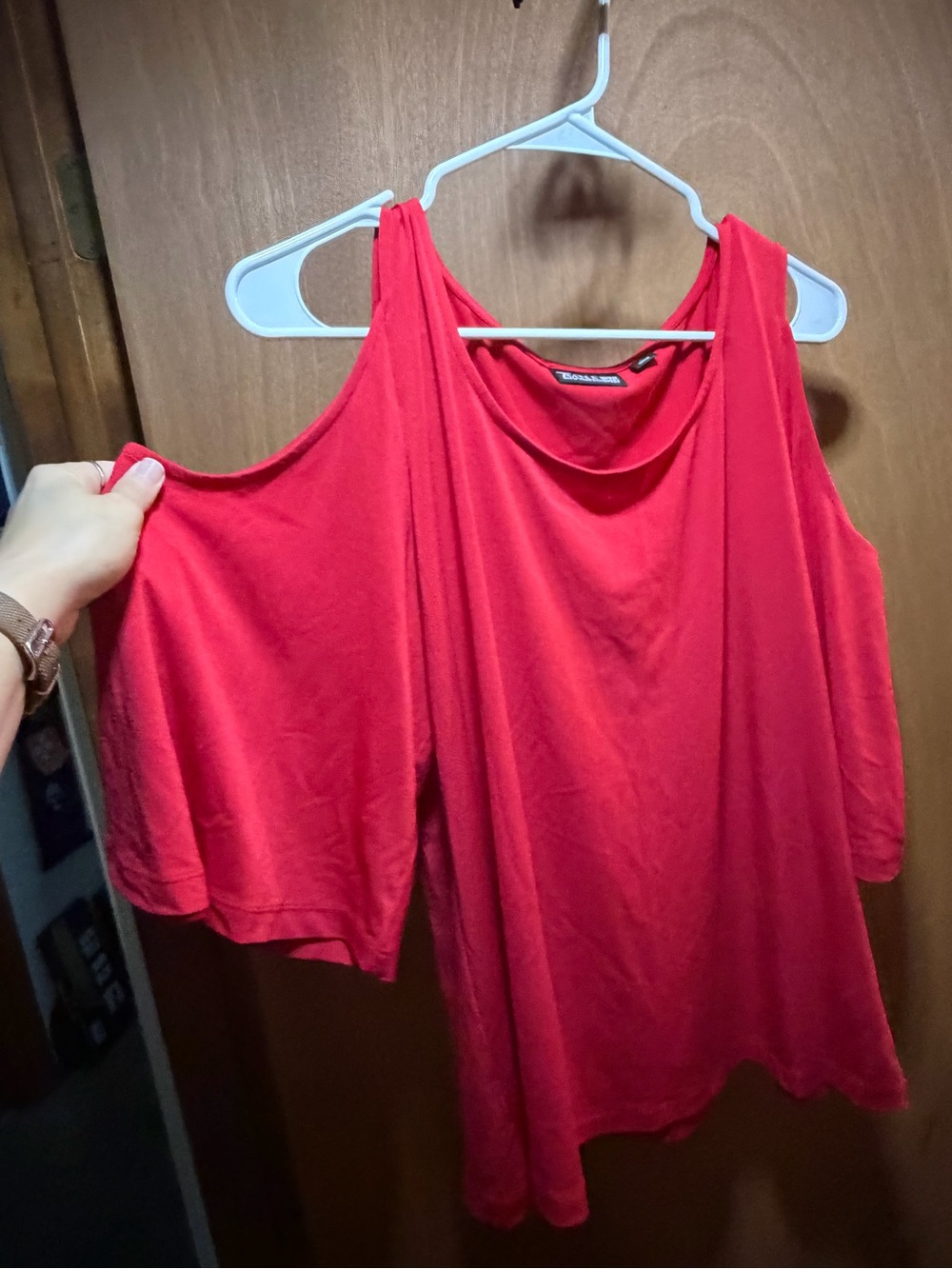 7th Ave New York and company Red Cold-Shoulder Women's Top large